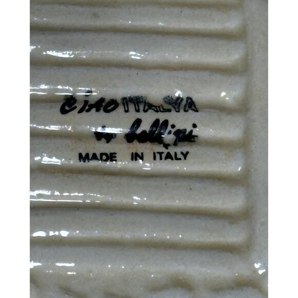 Vintage Italian Majolica Woven Ceramic Tray | Hand-Painted Basketweave Design Se - Picture 3 of 6